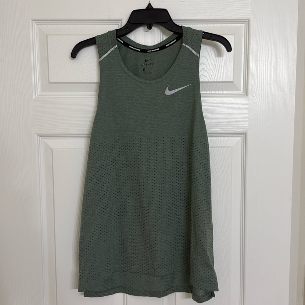 Nike Running Drifit Tank Top Olive Green Men’s Size Medium